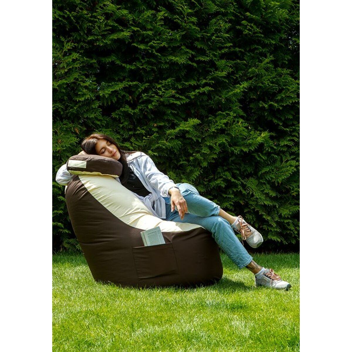 Puff GO GIFT Beige Bronce Oxford tejido antidesgarros 120 x 90 x 90 cm 5 S9143262_3