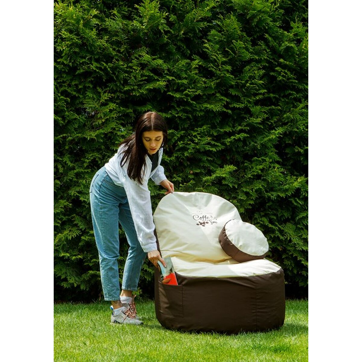 Puff GO GIFT Beige Bronce Oxford tejido antidesgarros 120 x 90 x 90 cm 6 S9143262_4