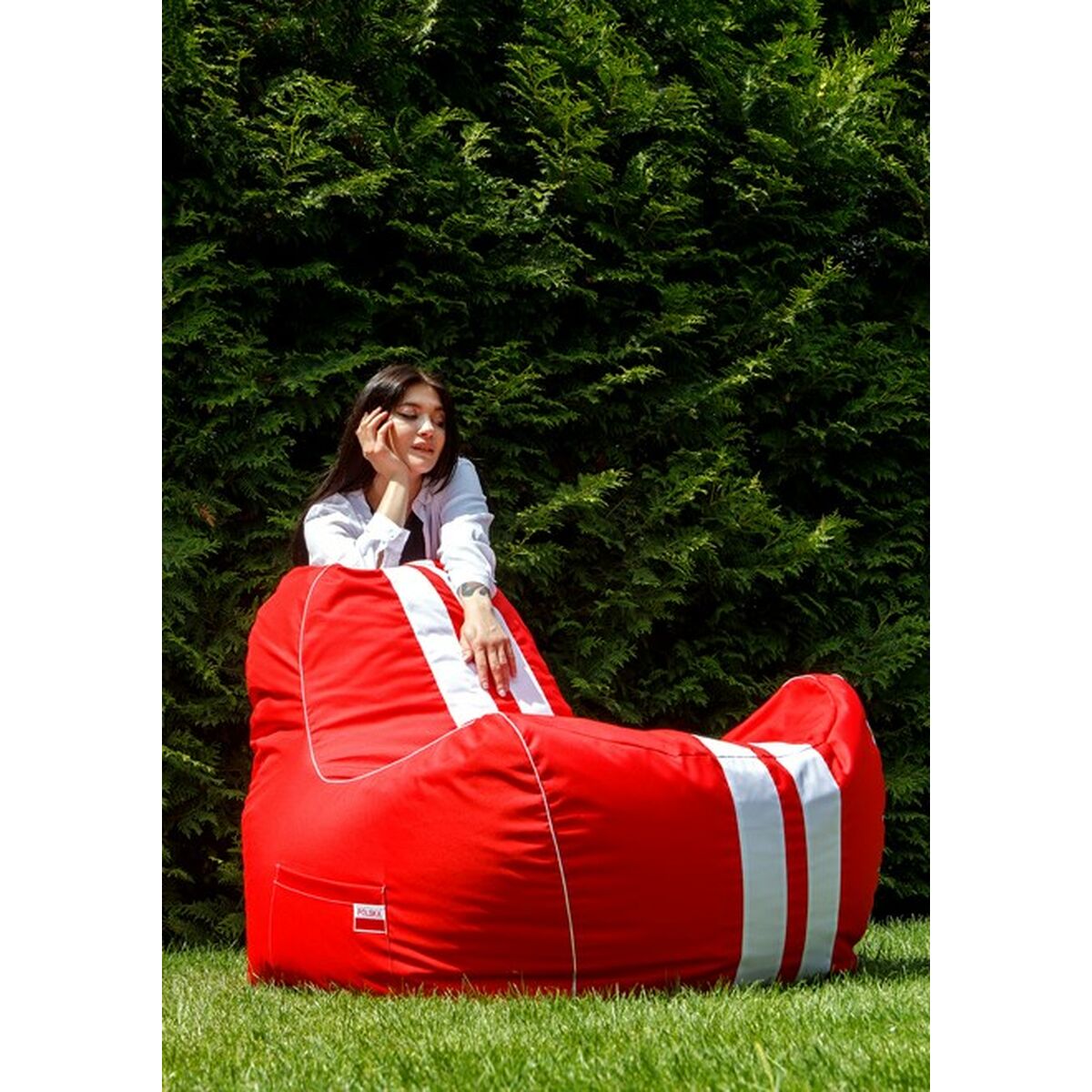 Puff GO GIFT Bianco Rosso Oxford tejido antidesgarros 140 x 100 x 100 cm 140 x 100 cm 5 S9143258_3
