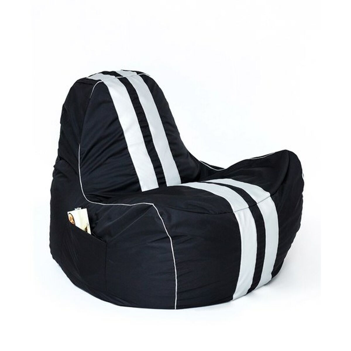 Puff GO GIFT Bianco Nero Oxford tejido antidesgarros 140 x 100 x 100 cm 140 x 100 cm 2 S9143256_0