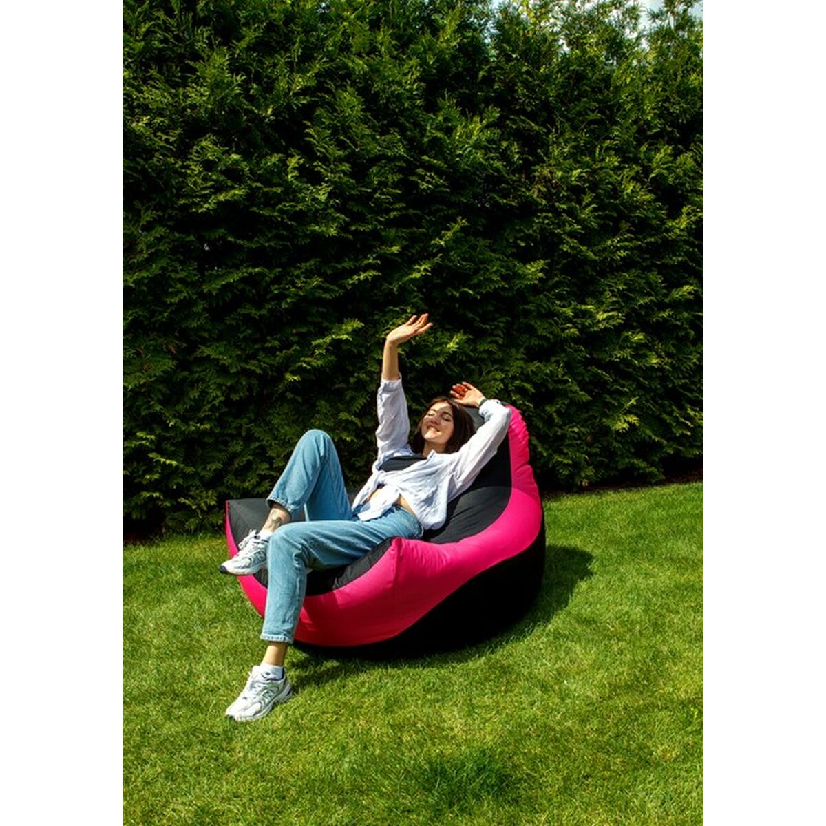 Puff GO GIFT Nero Rosa Oxford tejido antidesgarros 140 x 100 x 100 cm 140 x 100 cm 5 S9143253_3