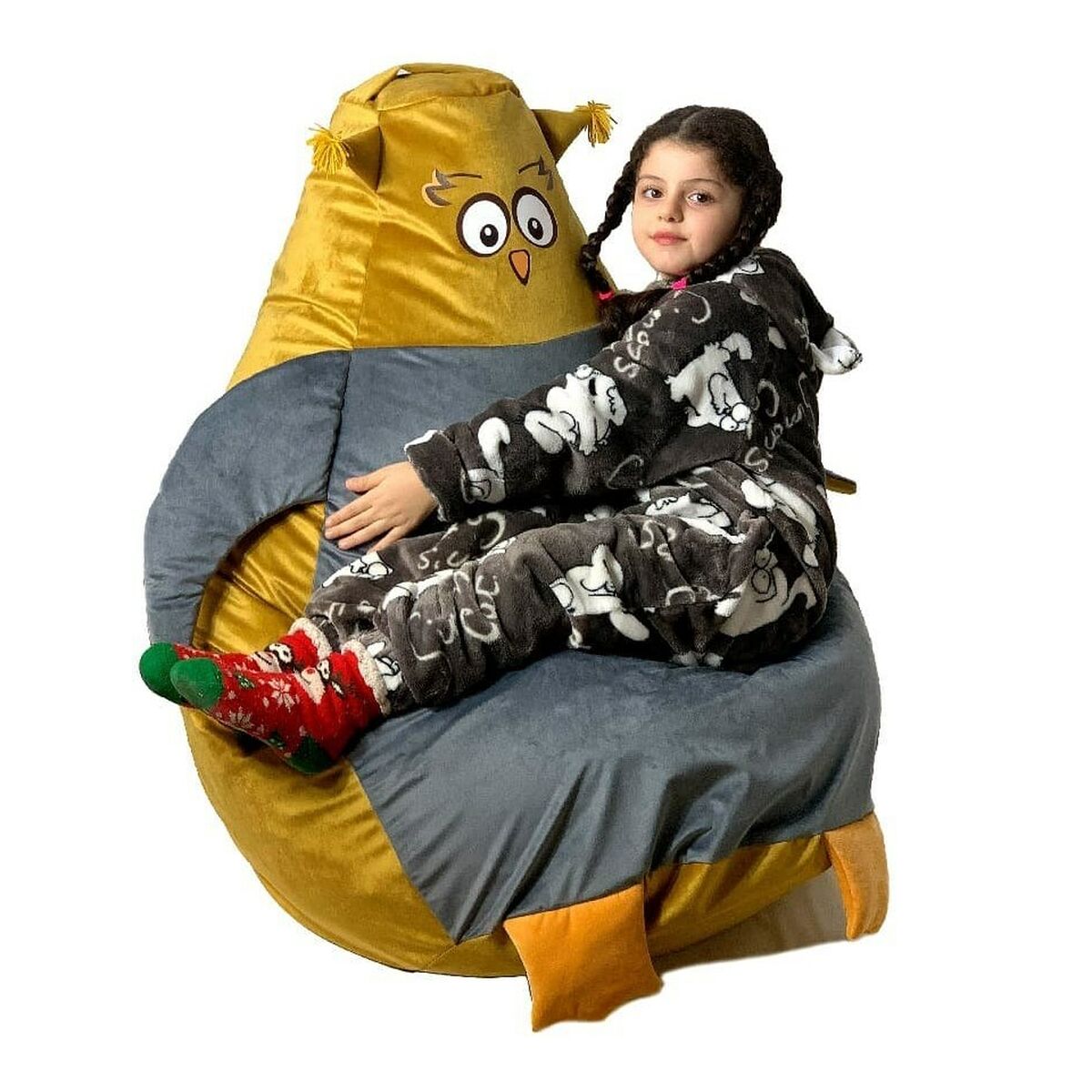 Puff GO GIFT Oro Grigio Velluto 130 x 90 cm 7 S9143063_5