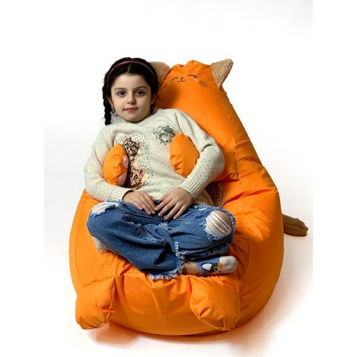 Puff GO GIFT Arancio Oxford Gatto 130 x 90 cm 6 S9143068_4