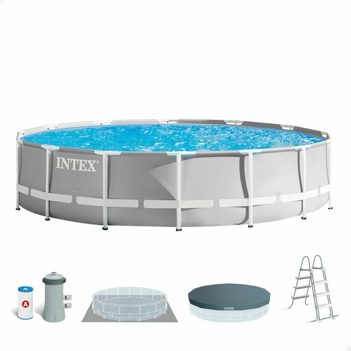 Piscina Smontabile Intex Prism Frame 14.614 l Grigio 457 x 107 cm 2 S2433381_0