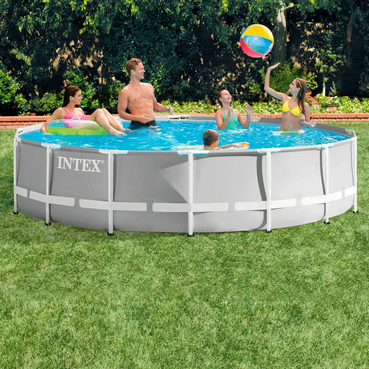 Piscina Smontabile Intex Prism Frame 14.614 l Grigio 457 x 107 cm 7 S2433381_5