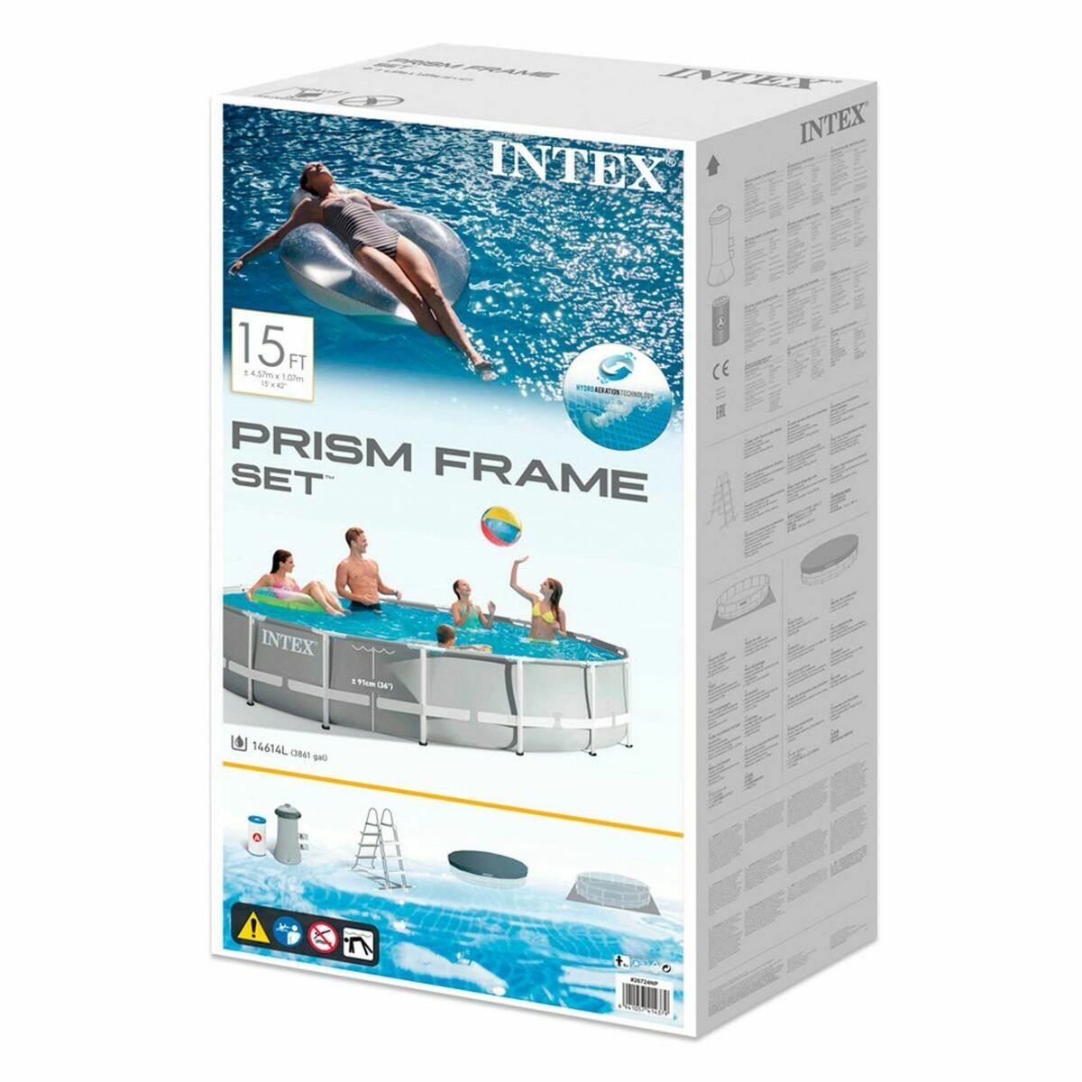 Piscina Smontabile Intex Prism Frame 14.614 l Grigio 457 x 107 cm 3 S2433381_1