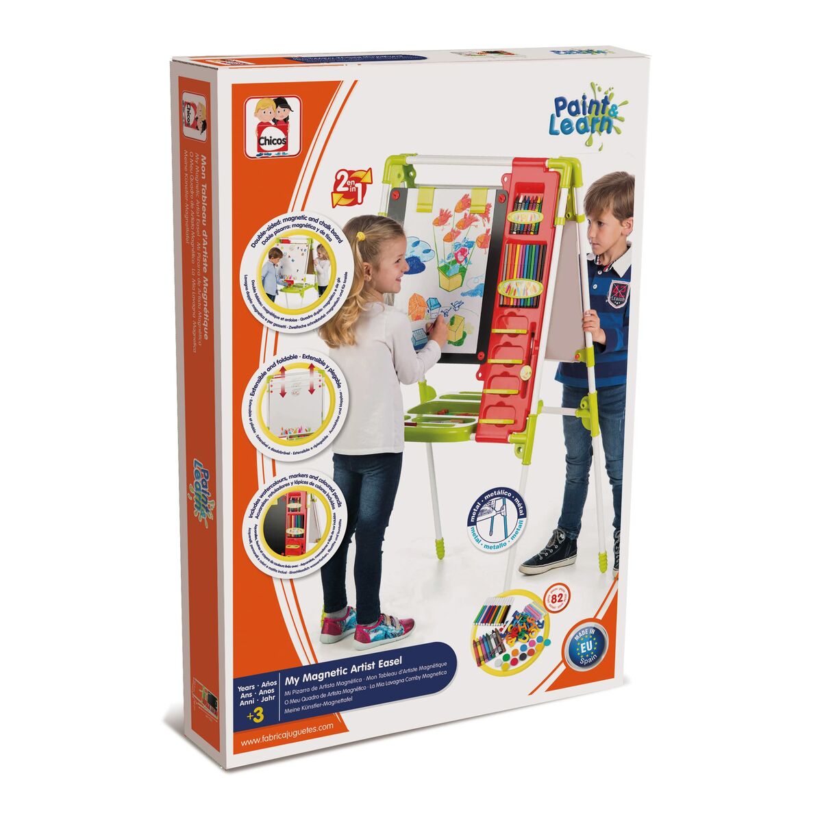 Lavagna 2 in 1 Chicos 63 x 60 x 120 cm Pieghevole 6 S2417766_4