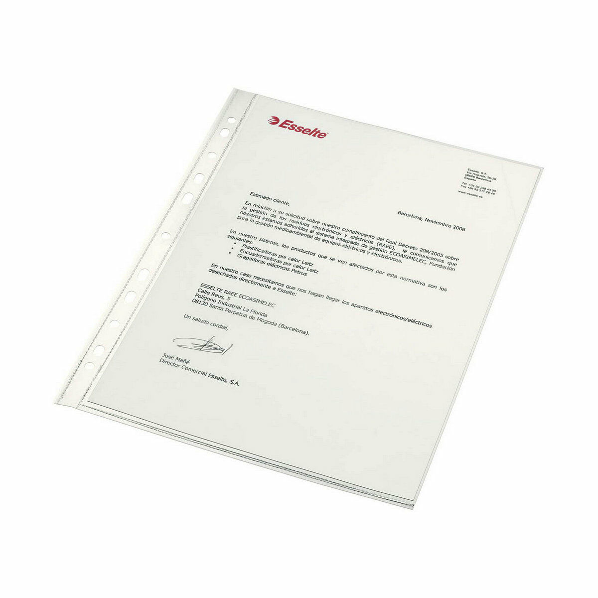 Custodie Esselte Trasparente A4 polipropilene 3 M0900352_1