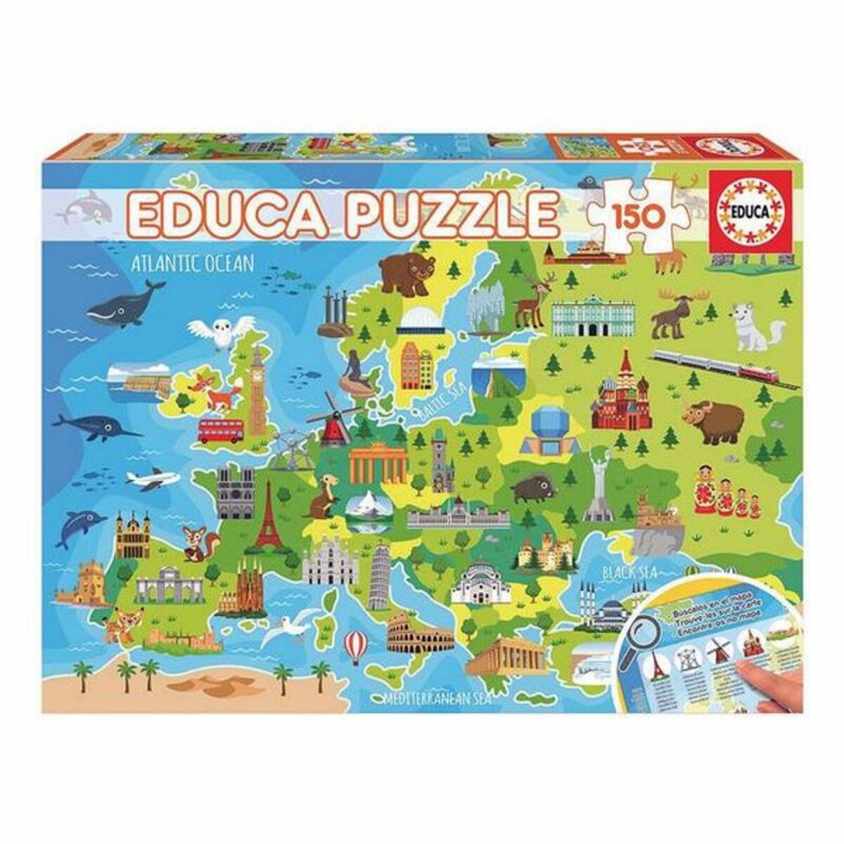 Puzzle per Bambini Europe Map Educa (150 pcs) 2 S2409708_0