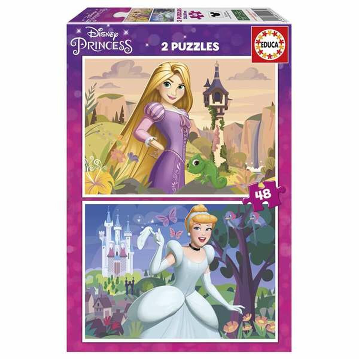 Set di 2 Puzzle Disney Princess Cinderella and Rapunzel 48 Pezzi 2 S2436223_0