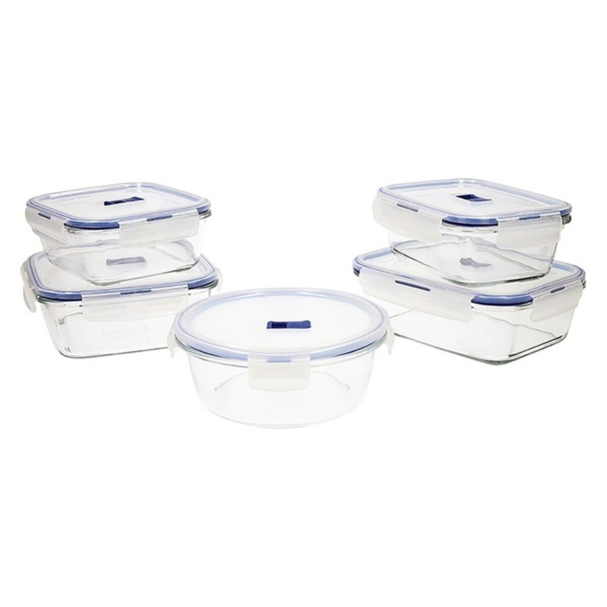 Set di scatole porta pranzo Luminarc Pure Box Active (5 pcs) Bicolore Vetro 43 x 32 x 18 cm (5 Unità) 2 S2701378_0