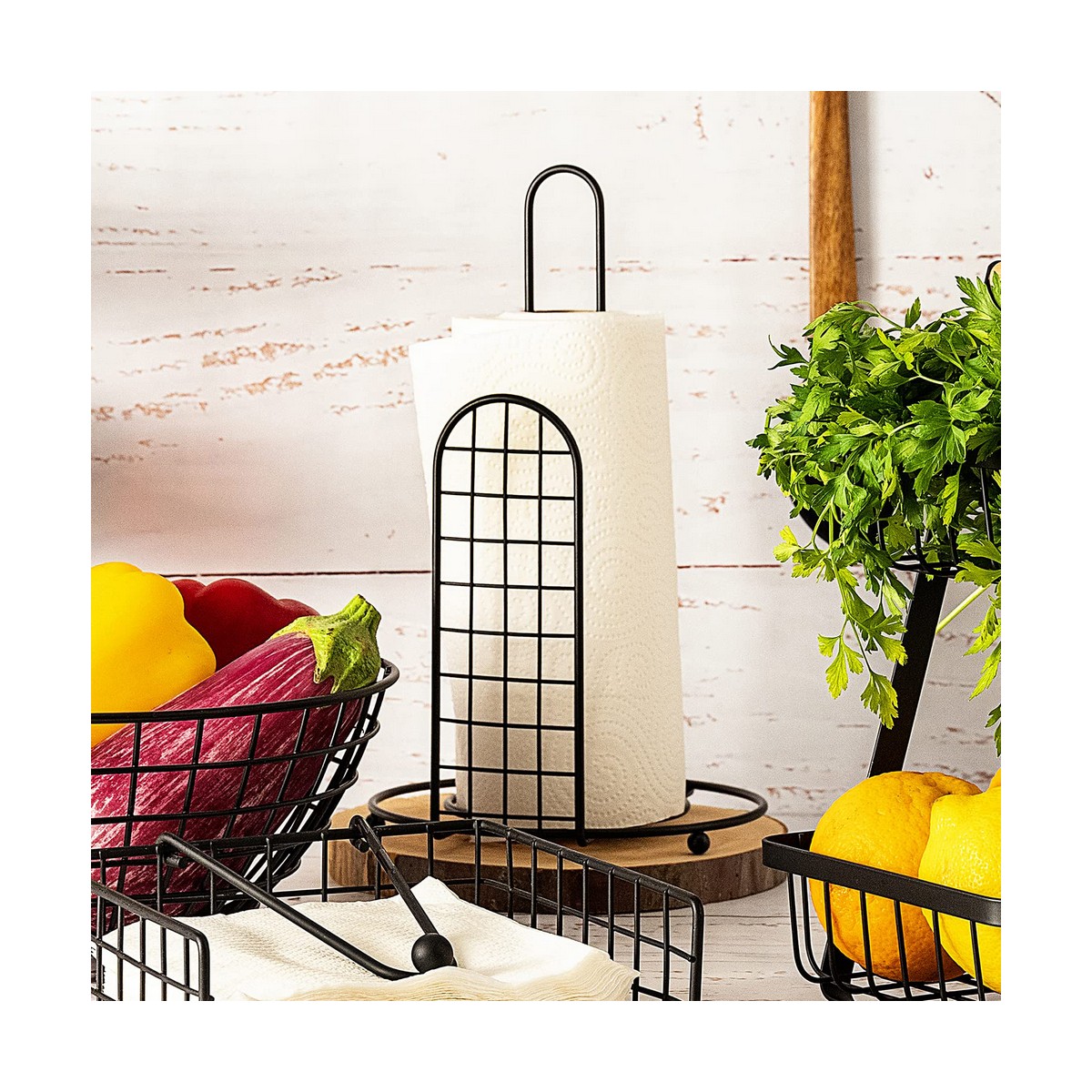 Supporto per Utensili da Cucina Quid Ebano Metallo 18x18x31 cm 3 S2705607_1