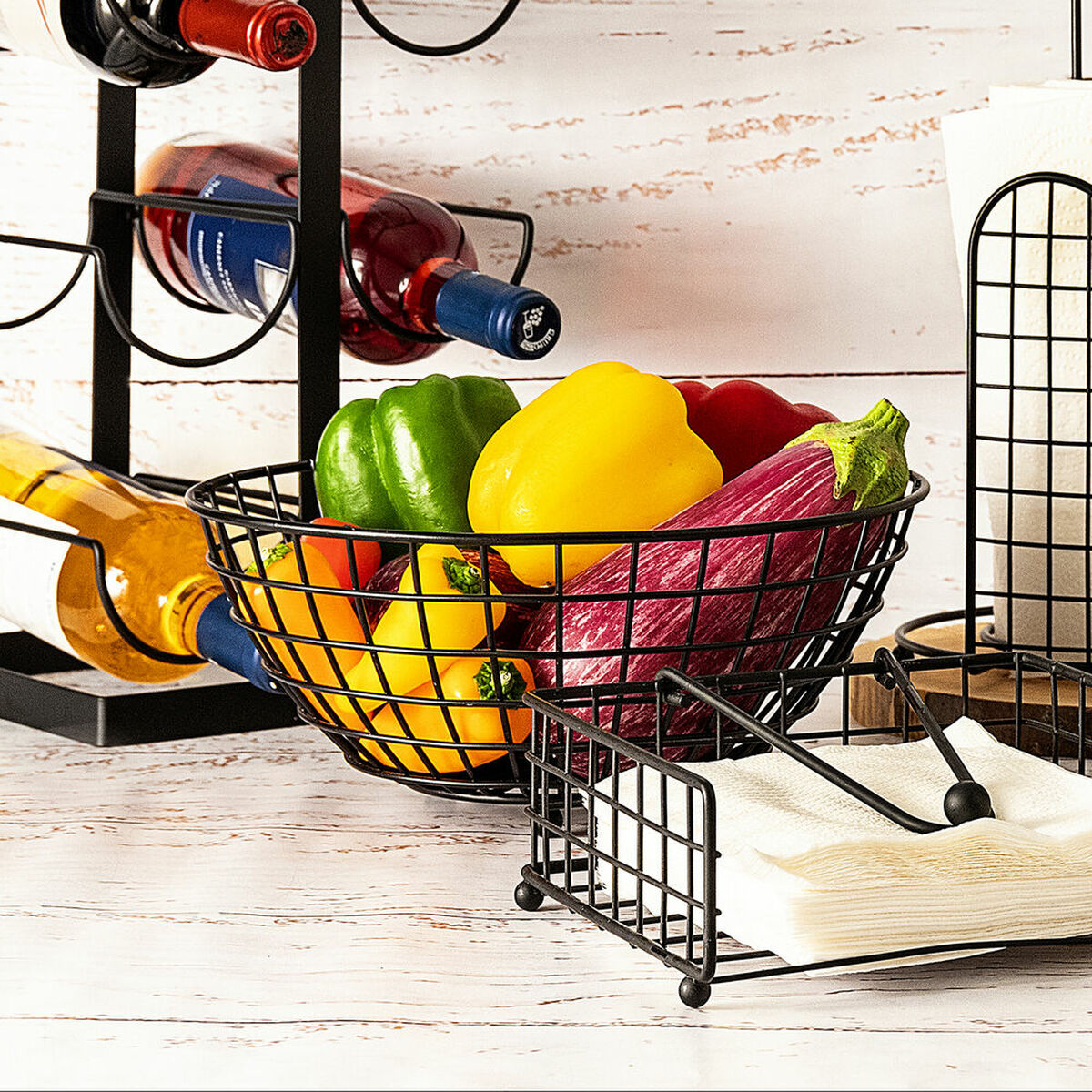 Portafrutta Quid Ebano 28 x 11,5 cm Nero Metallo 3 S2705612_1