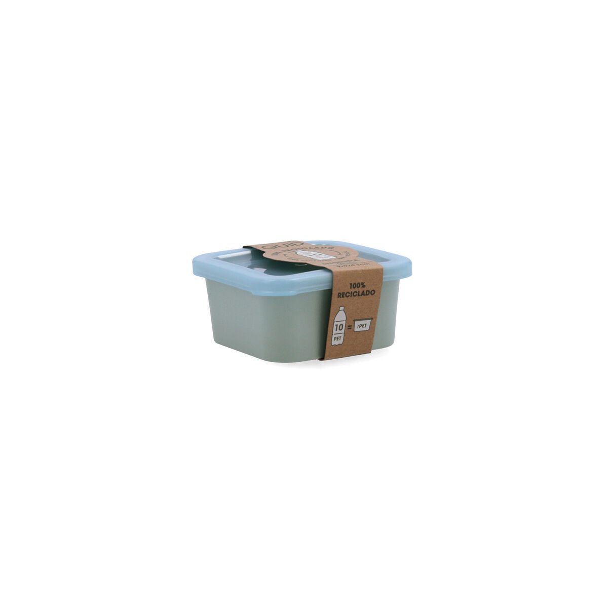 Porta Pranzo Quadrato con Coperchio Quid Inspira 620 ml Verde Plastica (12 Unità) 4 S2710900_2