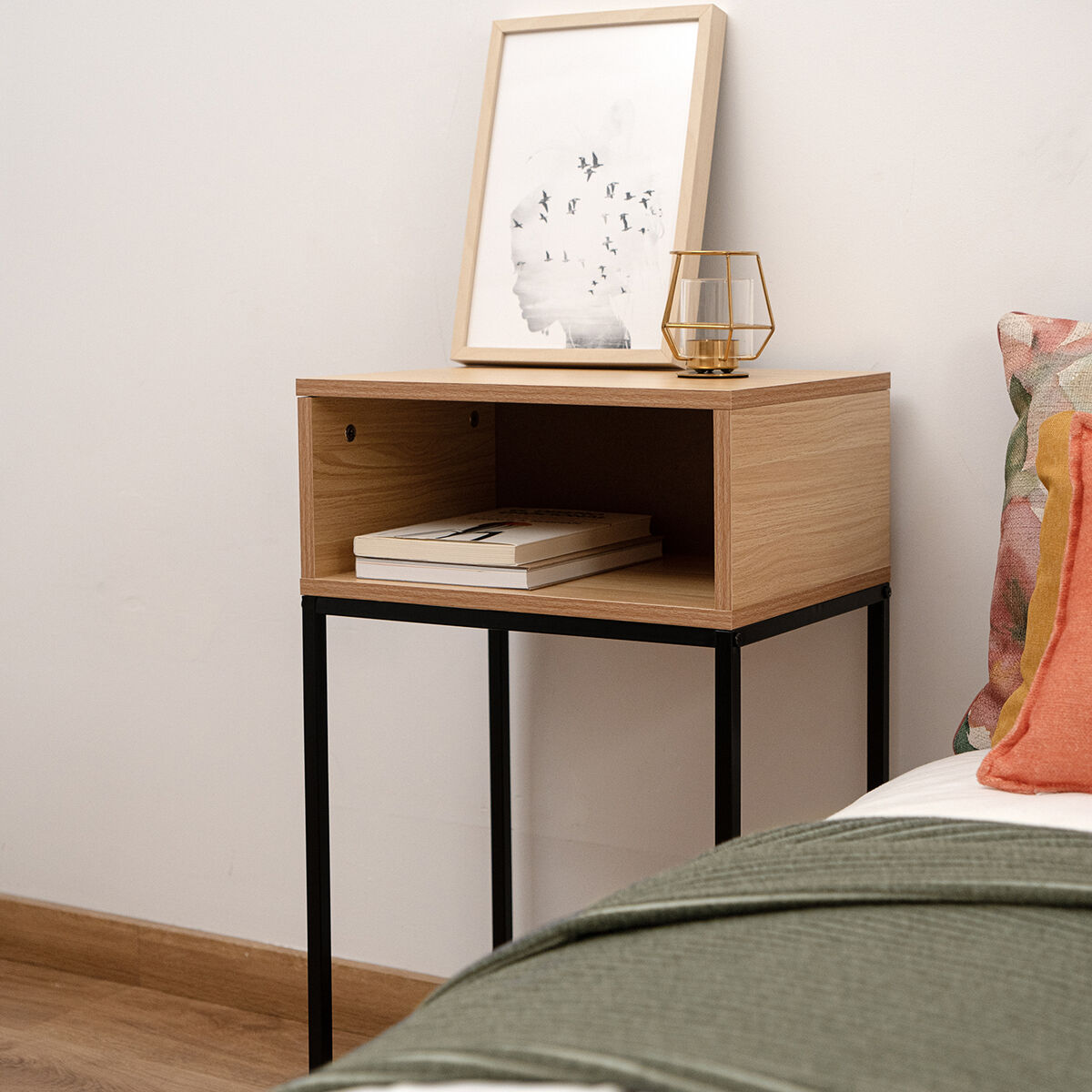 Comodino Vinthera Moa Naturale Metallo 40 x 30 x 68 cm 4 S2711067_2