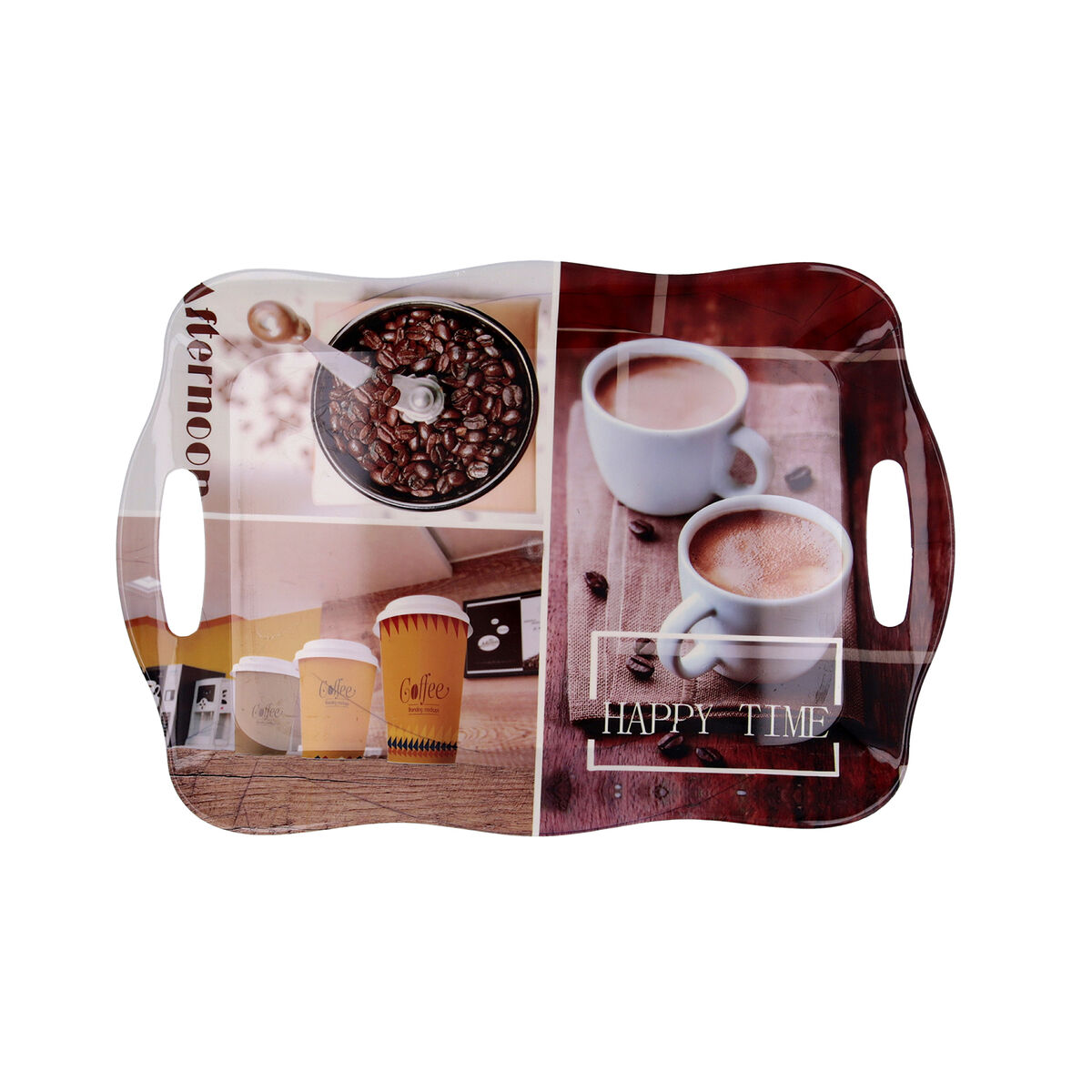 Vassoio per la colazione Quid Habitat Multicolore Plastica 34 x 25 x 2 cm Con manici Caffè (12 Unità) 4 S2710844_2