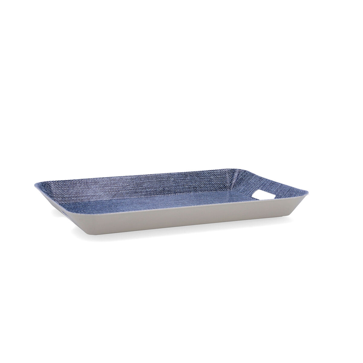 Vassoio per la colazione Quid Habitat Azzurro Plastica 33 x 23 x 4 cm Con manici Denim (12 Unità) 4 S2710858_2