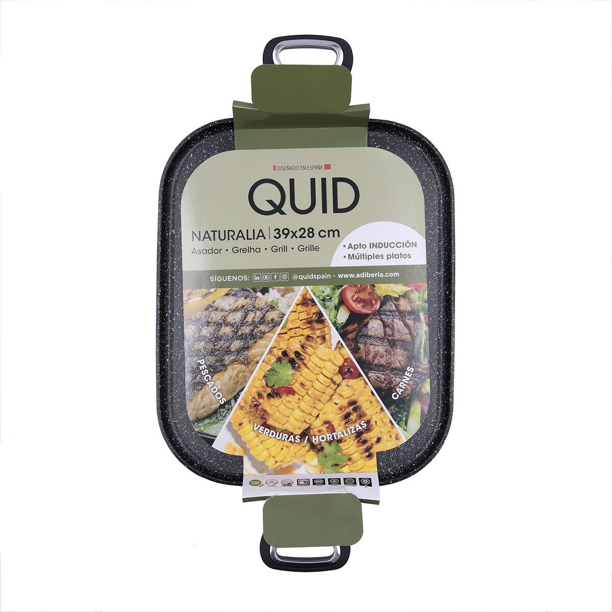 Piastra per Arrostire Quid Naturalia Nero Metallo 39 x 28 cm (6 Unità) 5 S2711422_3