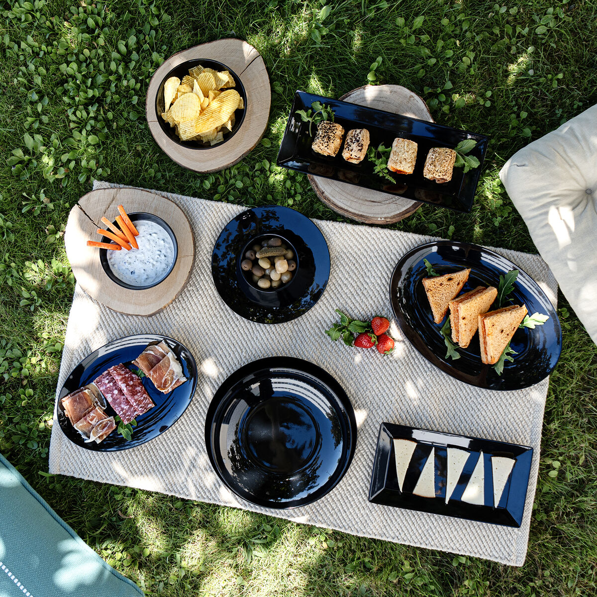 Piatto da pranzo Quid Select Basic Nero Melammina Ø 25 cm (24 Unità) 4 S2712223_2