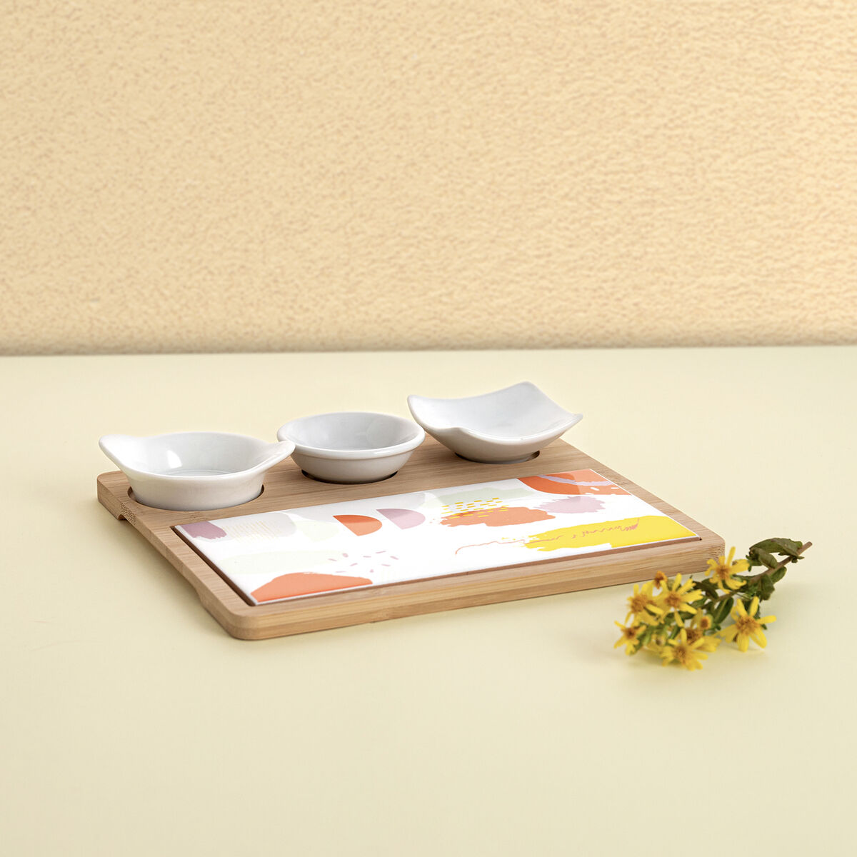 Set da portata Quid Kaleido Multicolore Legno 23 x 19,5 x 3,5 cm 5 Pezzi 3 S2711576_1