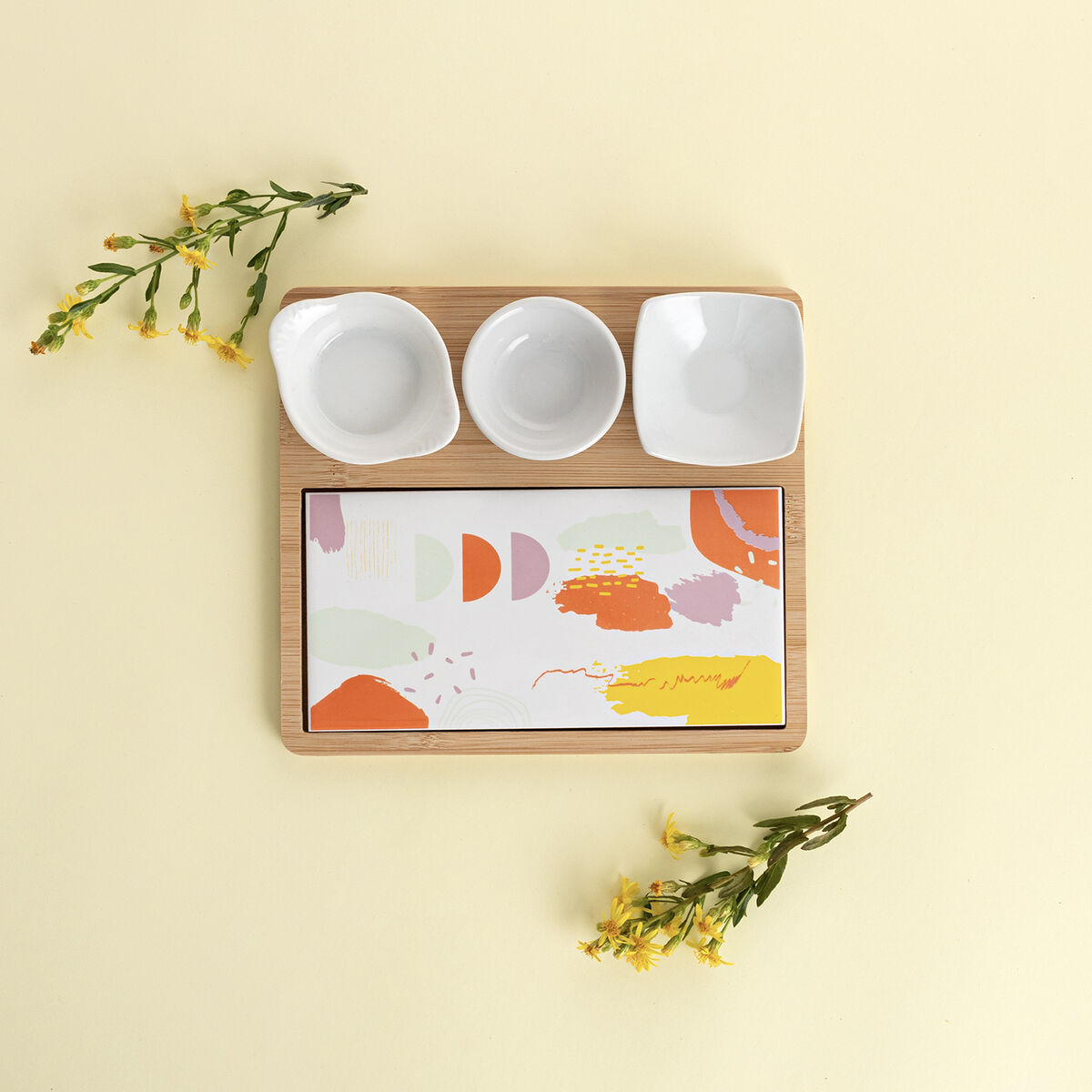 Set da portata Quid Kaleido Multicolore Legno 23 x 19,5 x 3,5 cm 5 Pezzi 4 S2711576_2