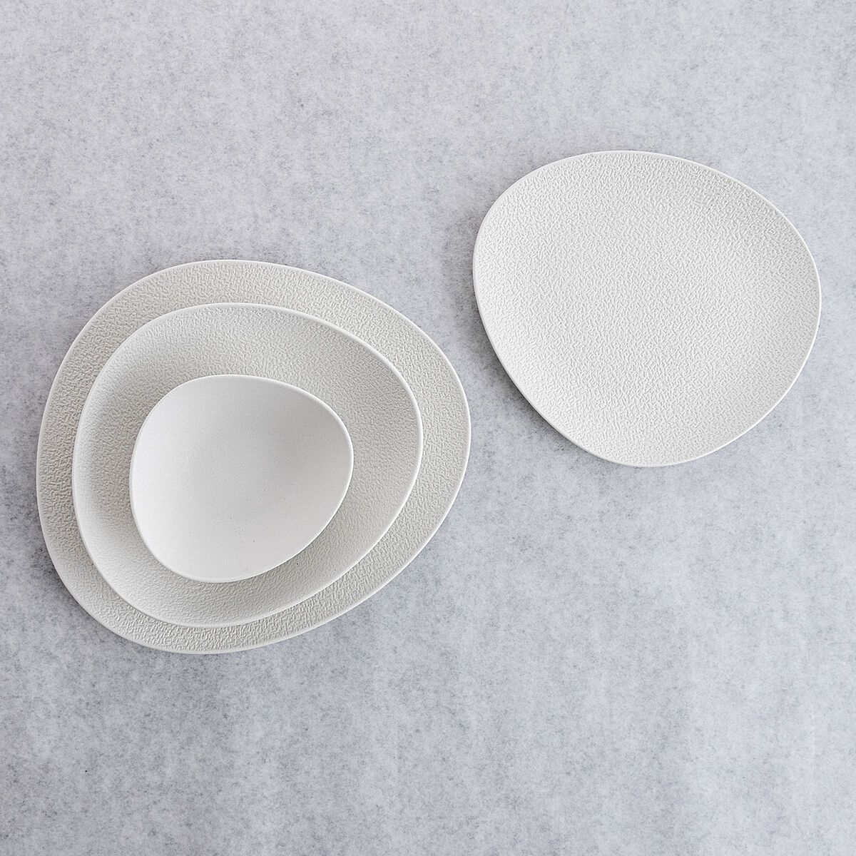 Piatto da pranzo Bidasoa Fosil Bianco Ceramica Ovale 22,8 x 20,1 x 2,2 cm (9 Unità) 6 S2711826_4