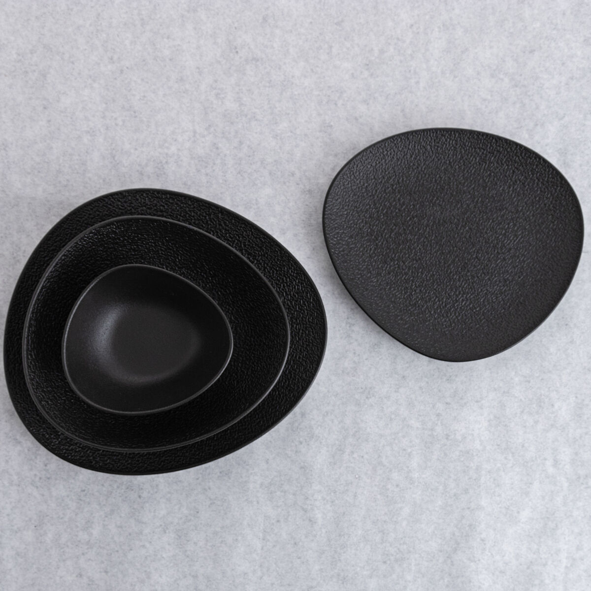 Piatto da pranzo Bidasoa Fosil Nero Ceramica Ovale 22,8 x 20,1 x 2,2 cm (9 Unità) 7 S2711606_5