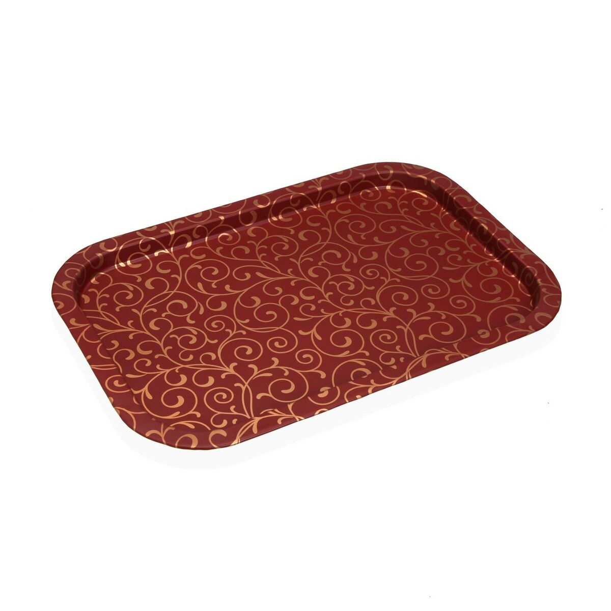 Vassoio Versa Serpentine Rosso Metallo 32 x 1,5 x 34 cm 2 S3413407_0
