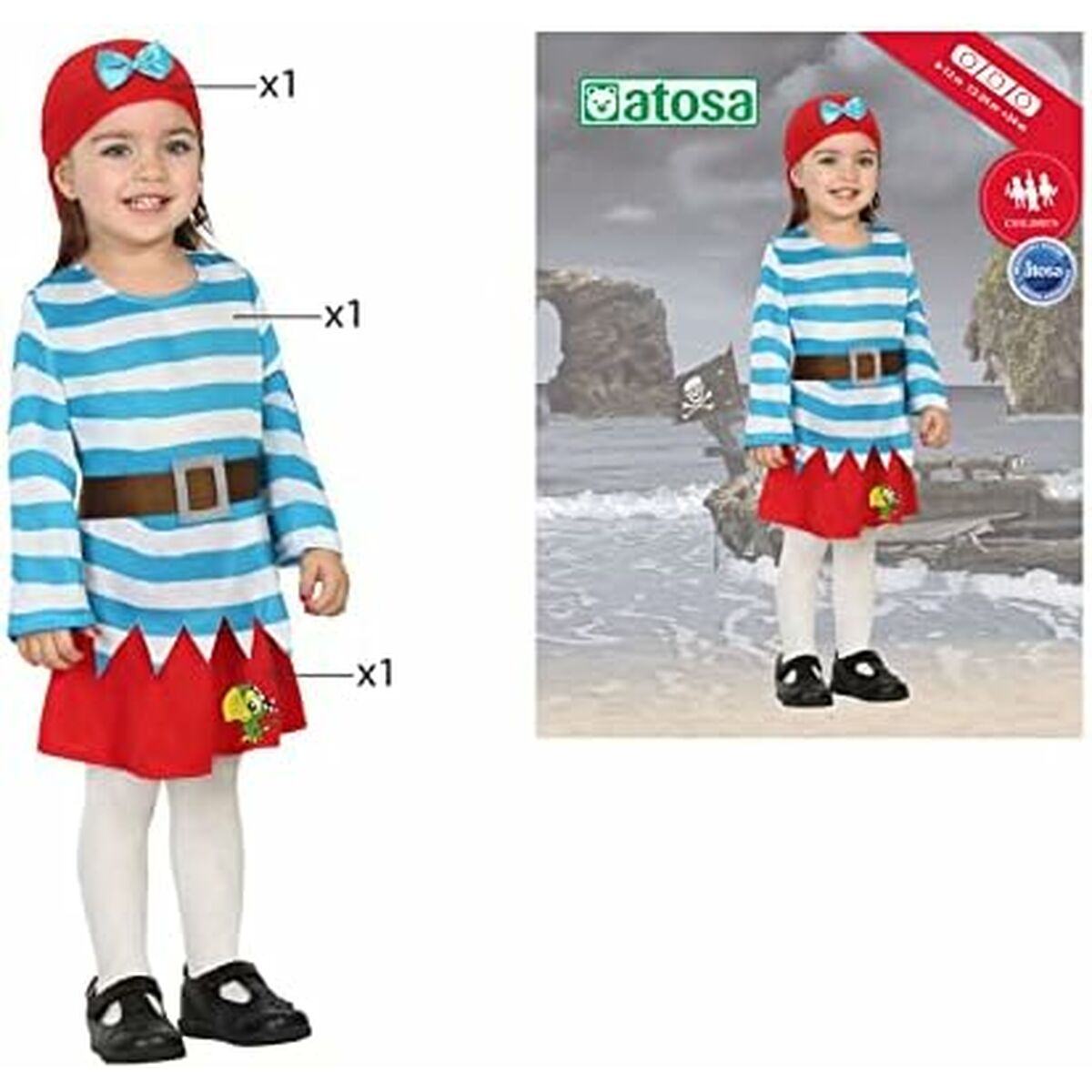 Costume per Neonati Th3 Party Multicolore Pirati (3 Pezzi) 6 S1110136_4