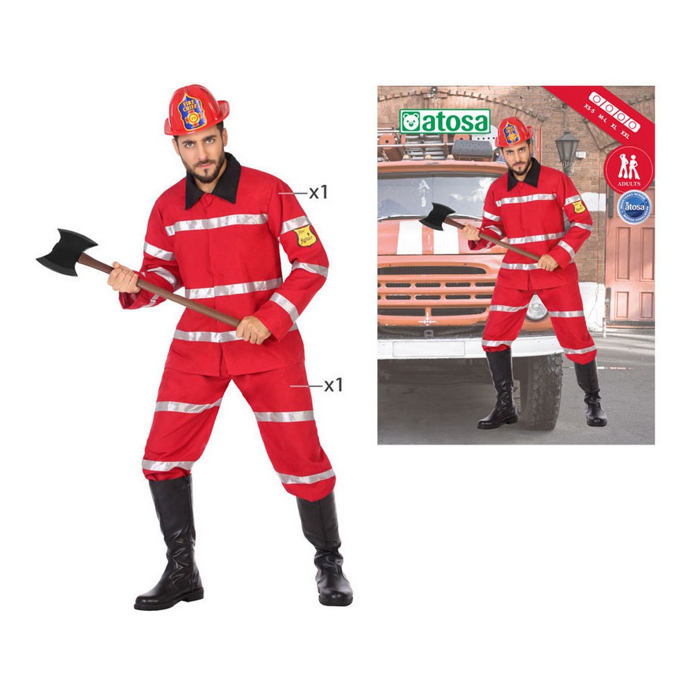 Costume per Adulti DISFRAZ BOMBERO XS-S Shine Inline 57034 Rosso Pompiere XS/S (2 Pezzi) 3 S1111533_1