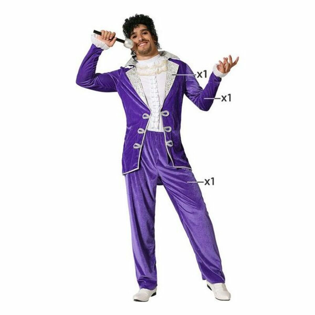 Costume per Adulti Viola Star del Rock 5 S1126239_3