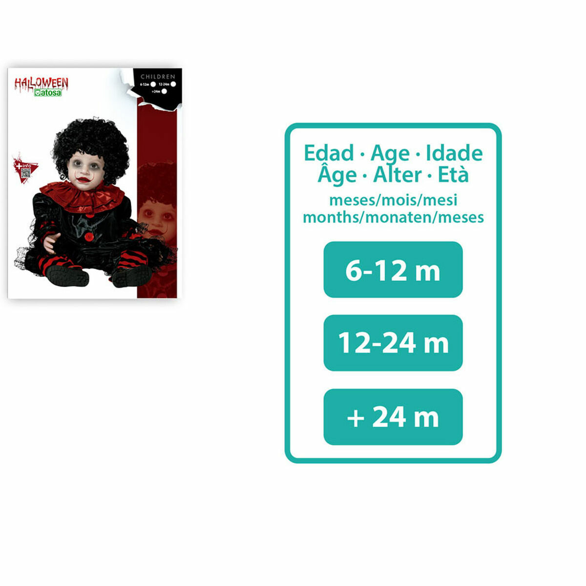 Costume per Neonati Pagliaccio Sanguinario 3 S1134862_1