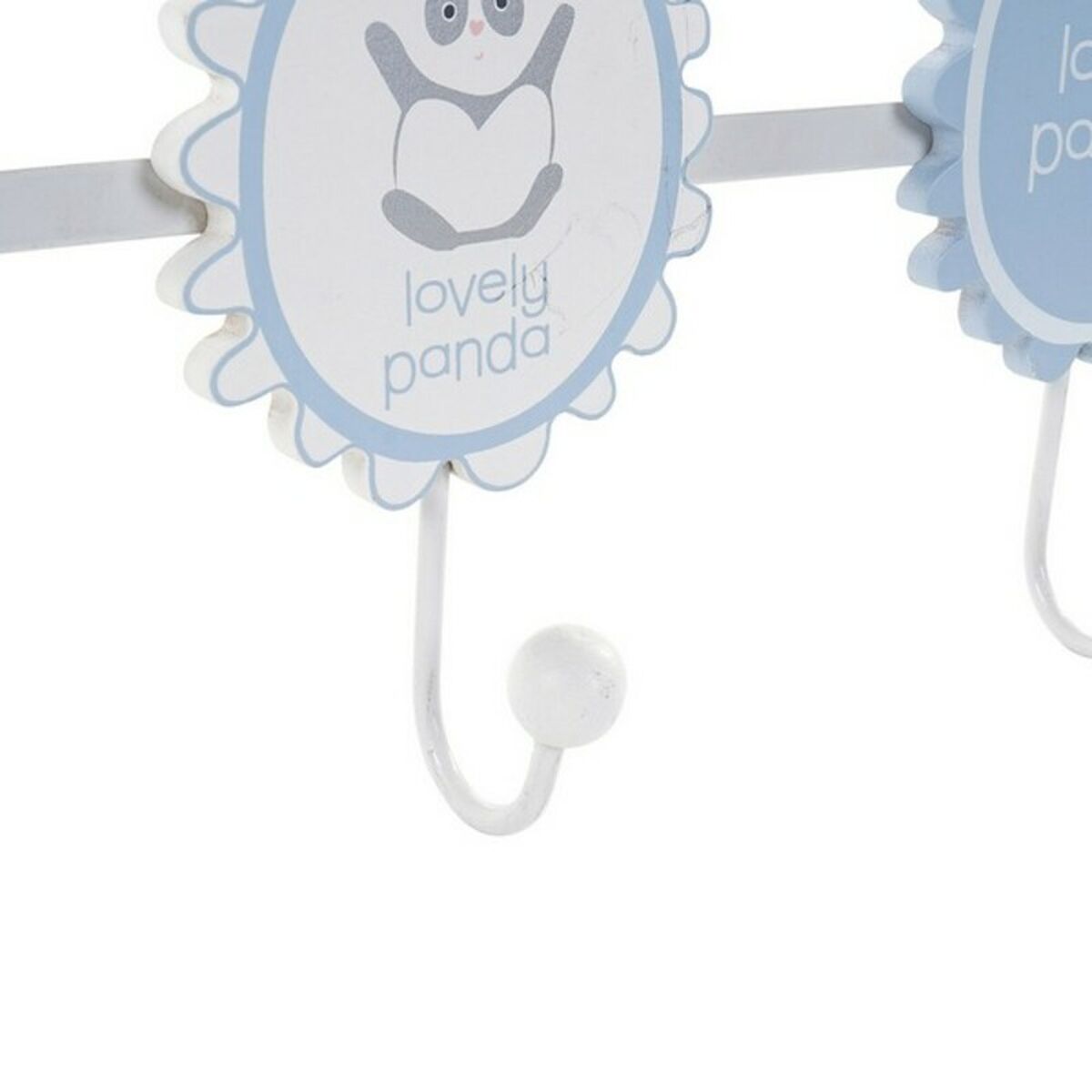 Appendiabiti da parete DKD Home Decor Legno Metallo Panda (40 x 4 x 16 cm) (2 pcs) 4 S3006593_2