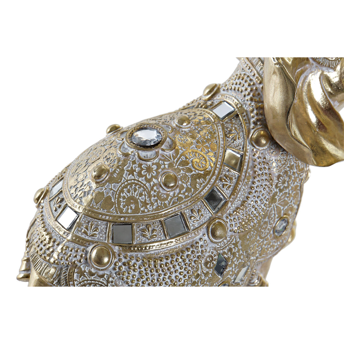 Statua Decorativa DKD Home Decor Specchio Elefante Dorato Resina (2 Unità) (28 x 13 x 29 cm) 4 S3037829_2