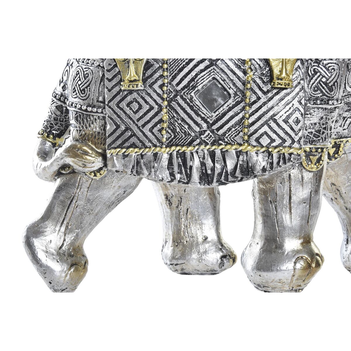 Statua Decorativa DKD Home Decor Elefante Argentato Dorato Resina (22,5 x 10,7 x 21,5 cm) (2 Unità) 3 S3030020_1