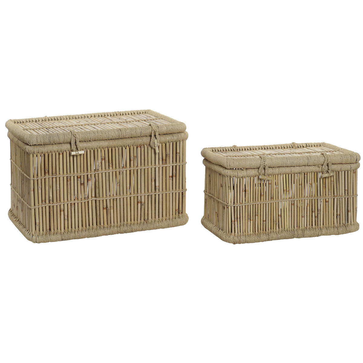 Set di Bauli DKD Home Decor 74 x 46 x 46 cm Corda Bambù 2 S3052555_0