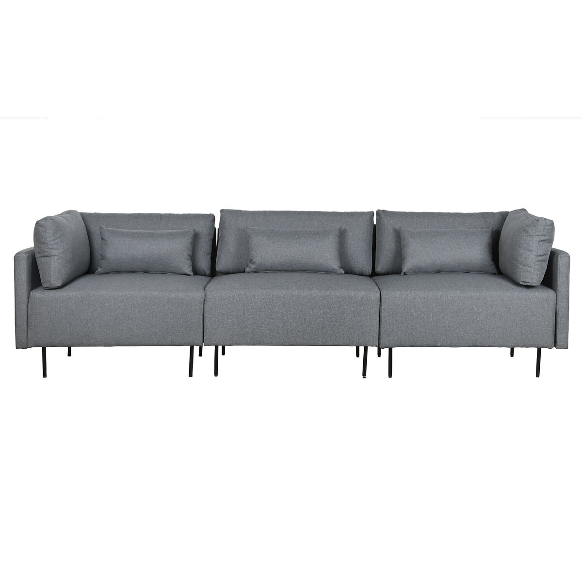 Divano Chaise Longue DKD Home Decor Grigio Metallo Moderno 276 x 152,5 x 84 cm 8 S3044089_6
