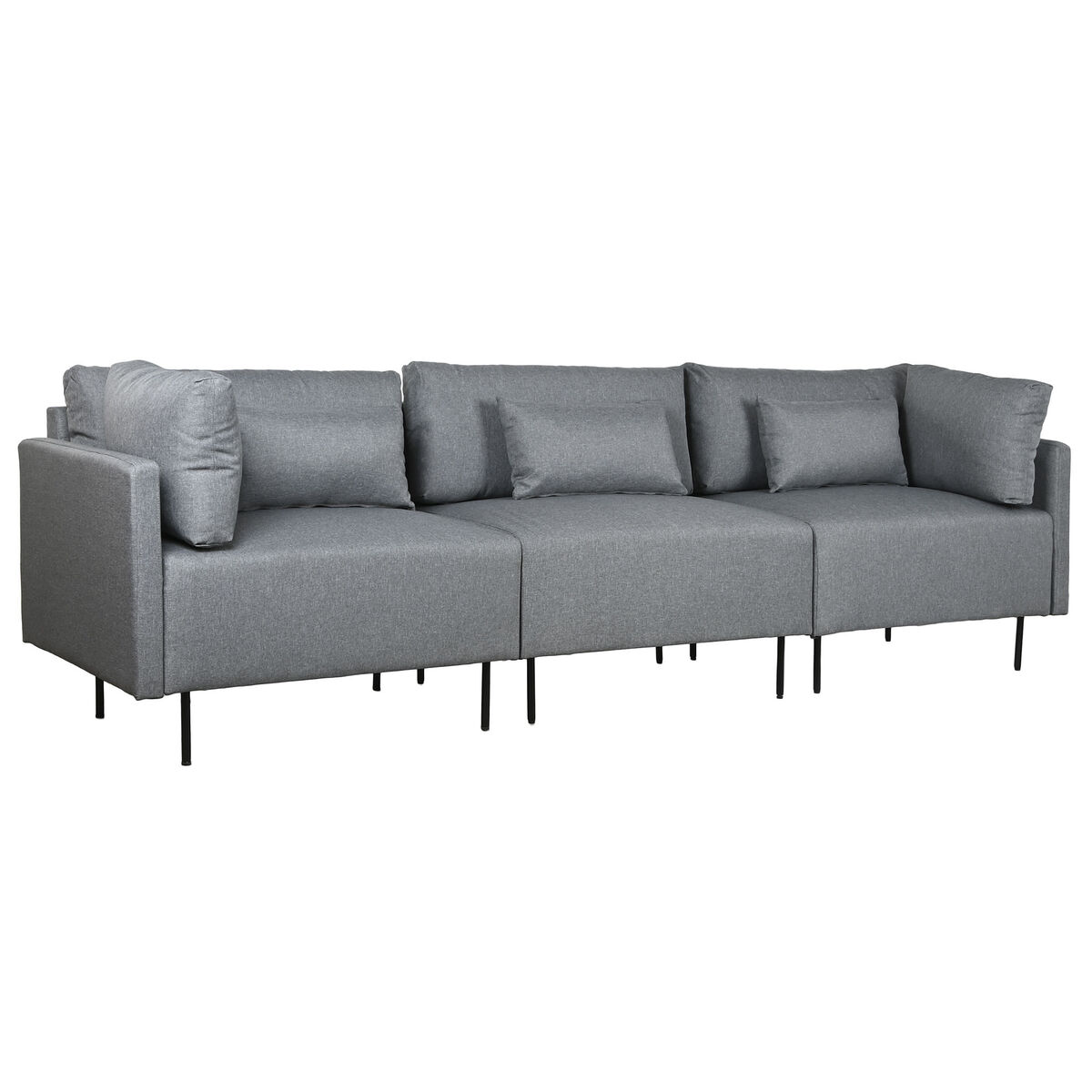 Divano Chaise Longue DKD Home Decor Grigio Metallo Moderno 276 x 152,5 x 84 cm 9 S3044089_7