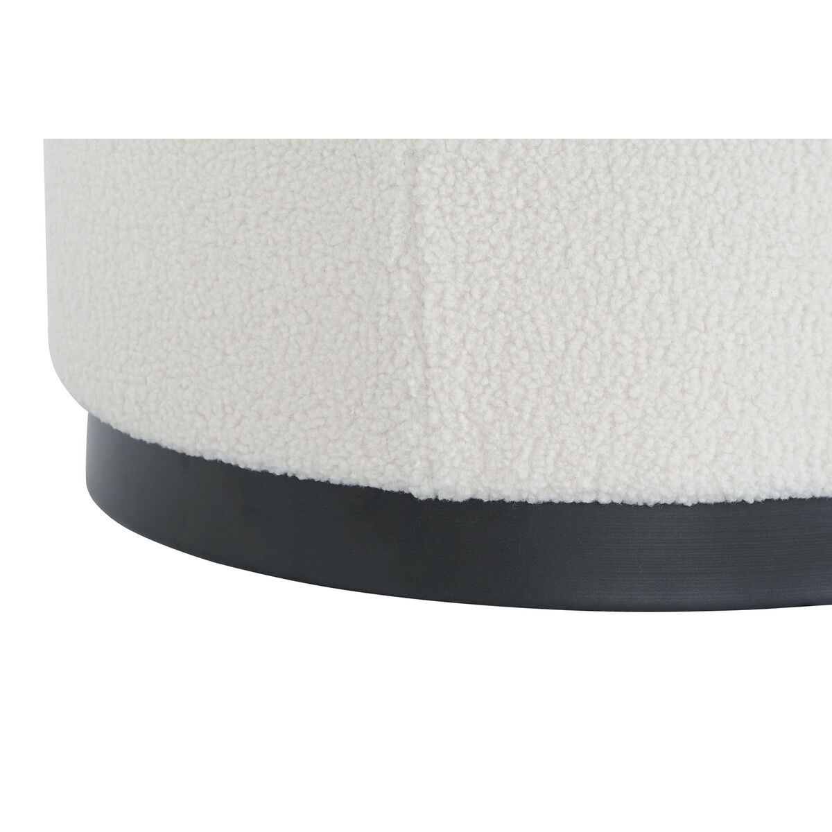 Poggiapiedi DKD Home Decor Bianco Nero Poliestere Legno MDF Scandi 60 x 60 x 45 cm (3 Unità) 4 S3053884_2