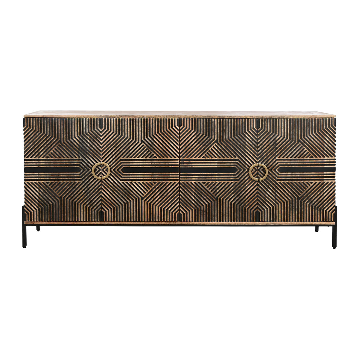 Credenza Home ESPRIT Nero Dorato Naturale Legno 180 x 40 x 80 cm 9 S3053567_7