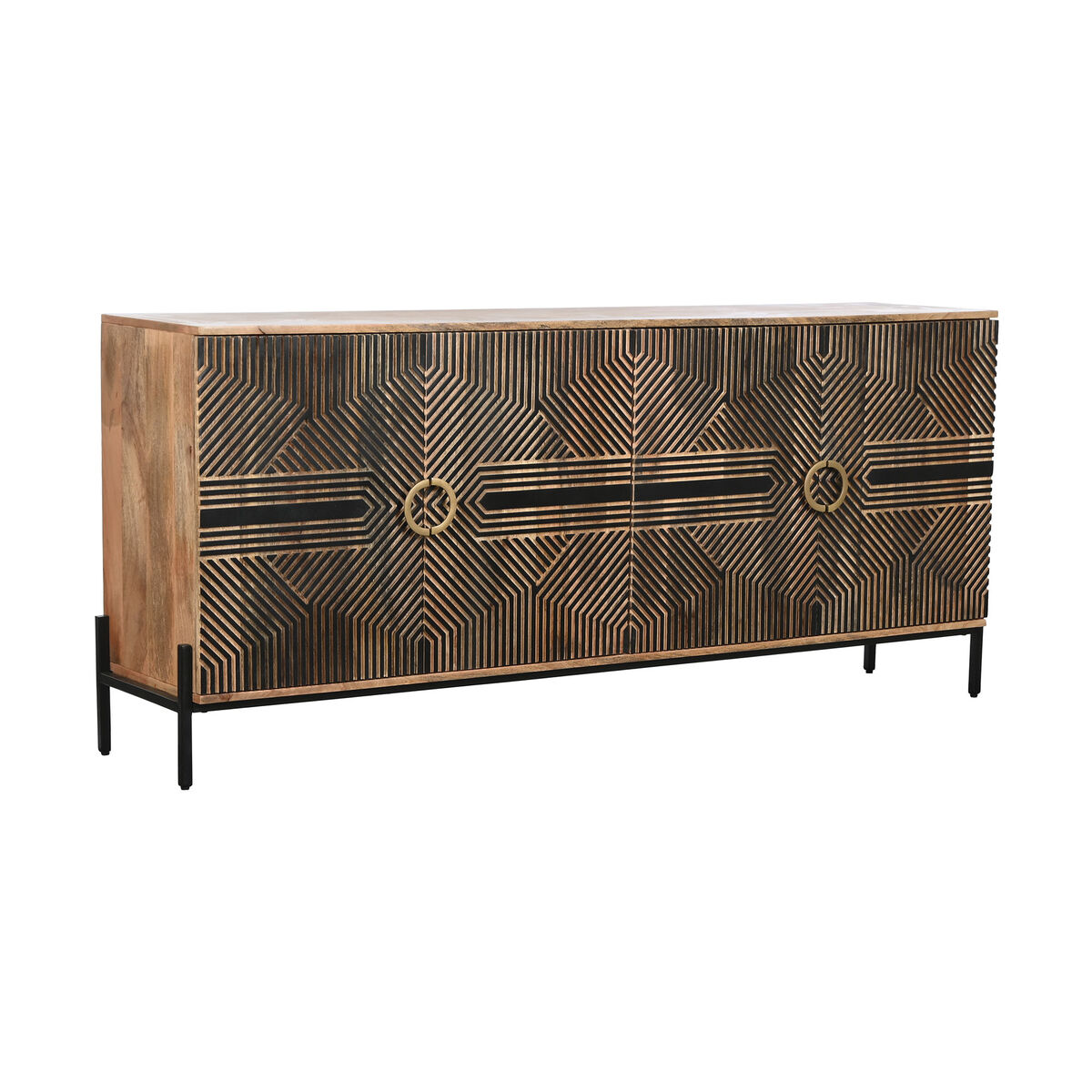 Credenza Home ESPRIT Nero Dorato Naturale Legno 180 x 40 x 80 cm 2 S3053567_0
