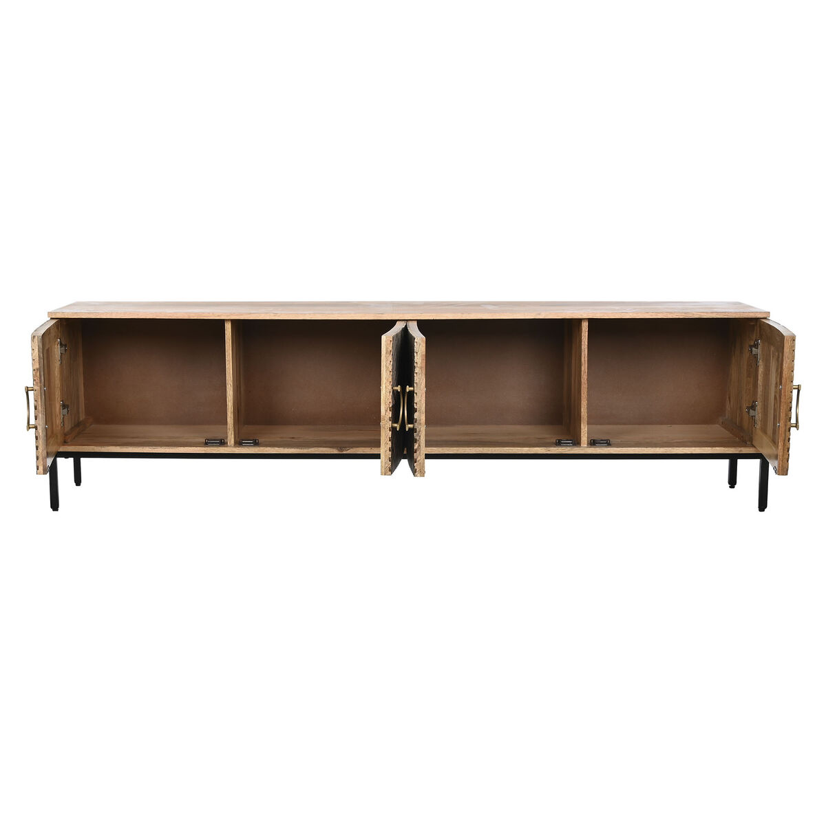 Mobile TV Home ESPRIT Nero Dorato Naturale Legno Legno di mango 180 x 40 x 50 cm 5 S3053568_3