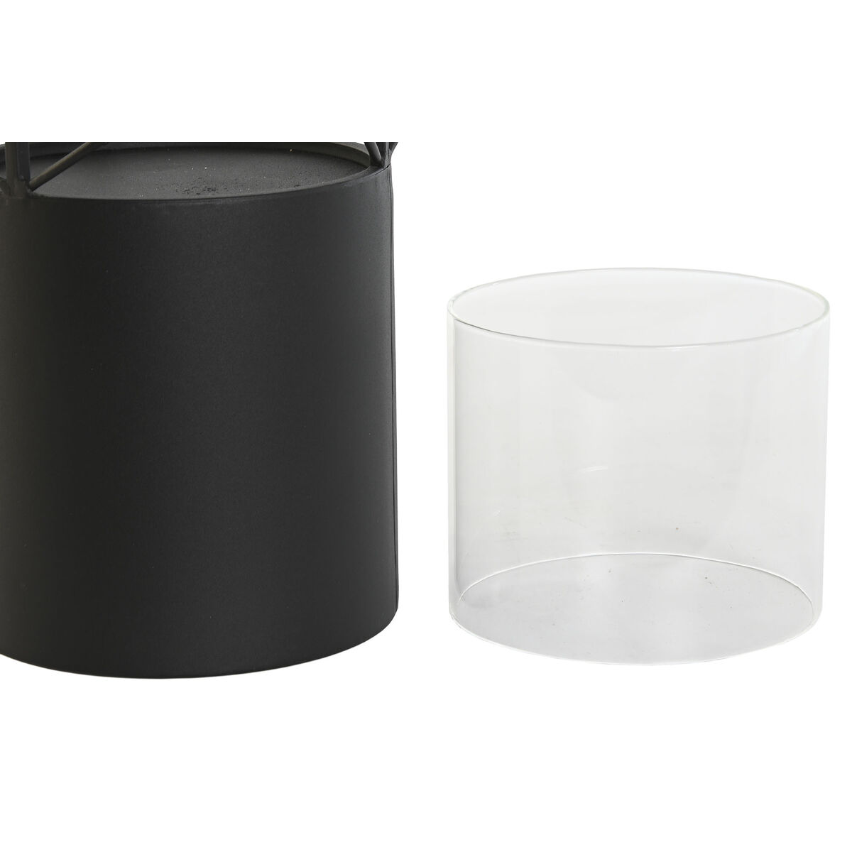 Portacandele Home ESPRIT Nero Metallo Cristallo 24,5 x 24,5 x 46 cm (2 Unità) 4 S3053663_2