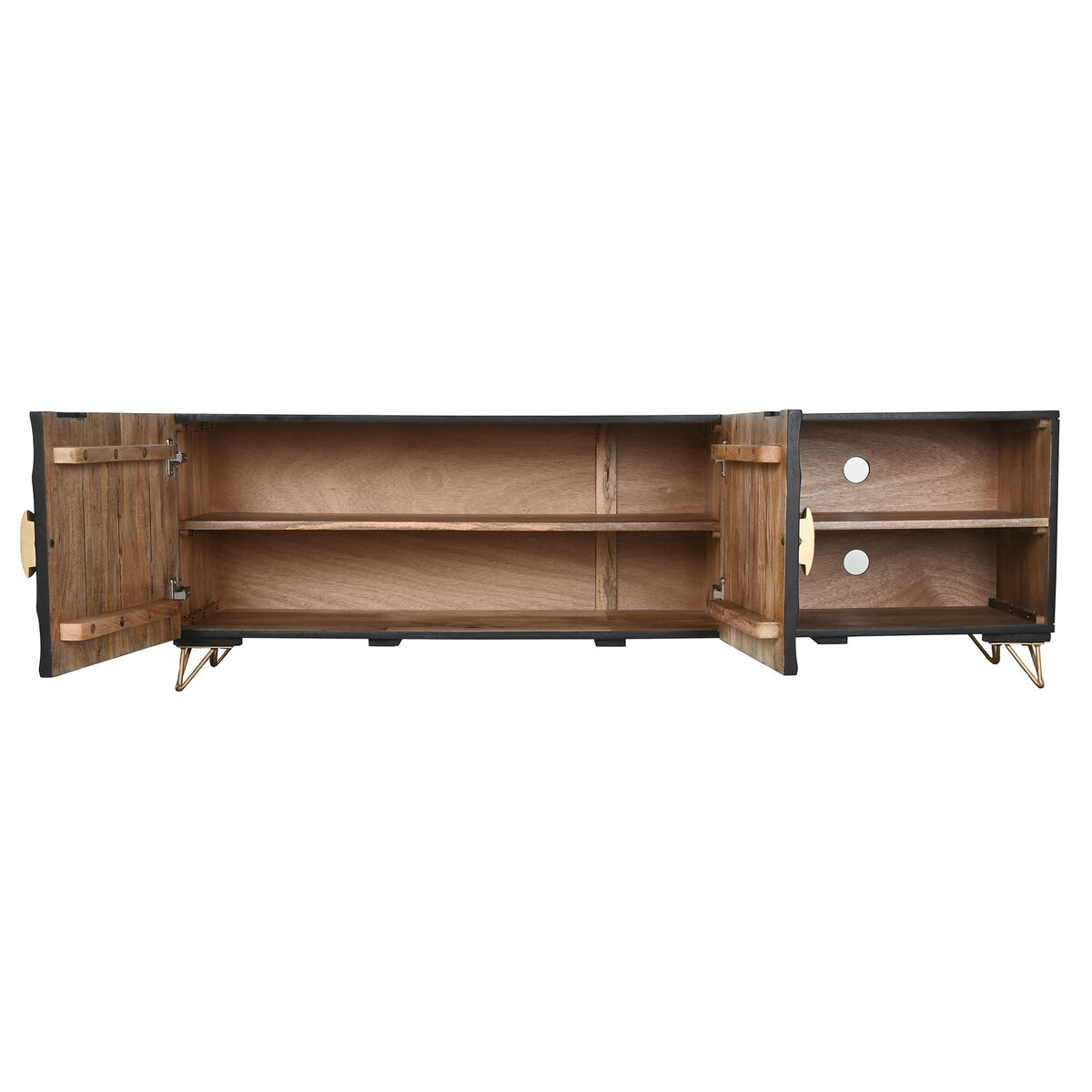 Mobile TV Home ESPRIT Nero Metallo Legno di mango 160 x 40 x 50 cm 4 S3057386_2