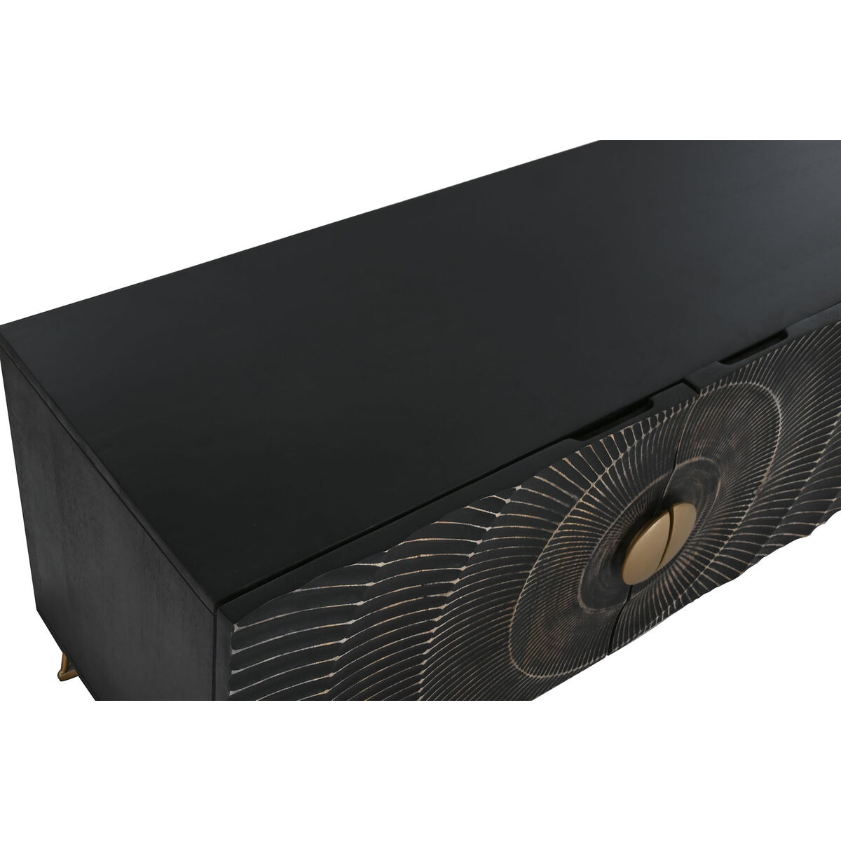 Mobile TV Home ESPRIT Nero Metallo Legno di mango 160 x 40 x 50 cm 6 S3057386_4