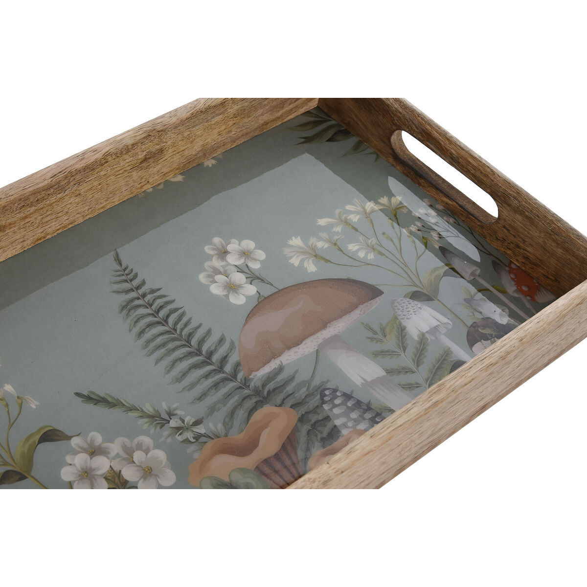 Set di Vassoi Home ESPRIT Azzurro Naturale Legno di mango 43,5 x 27 x 5,5 cm (2 Unità) 3 S3059791_1