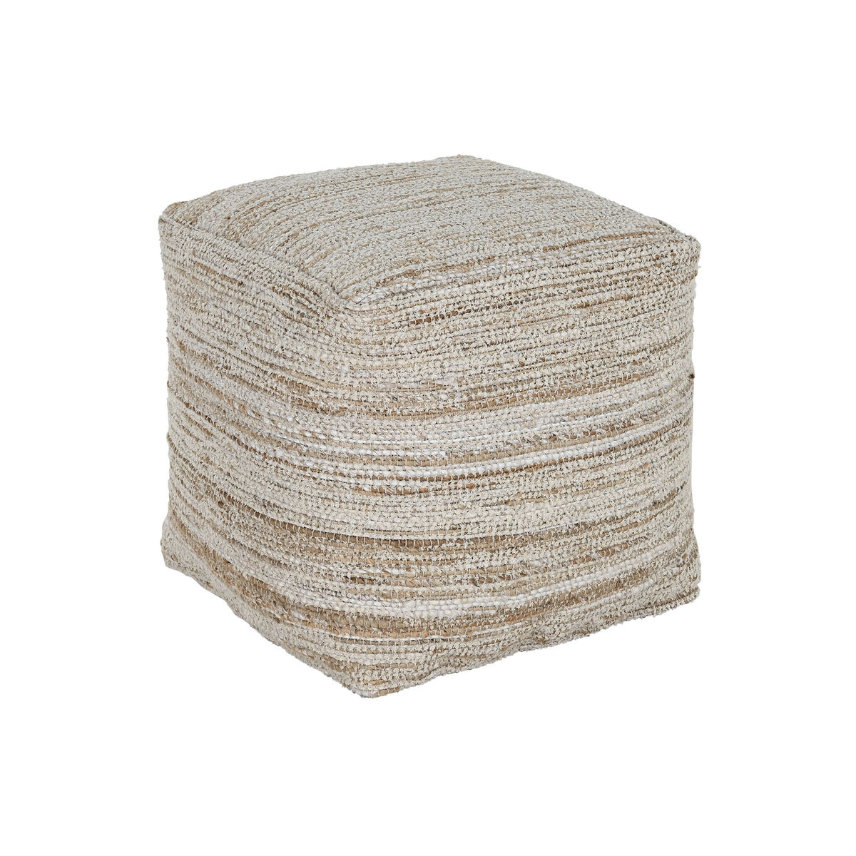 Poggiapiedi Home ESPRIT Bianco Naturale 45 x 45 x 45 cm 2 S3058805_0