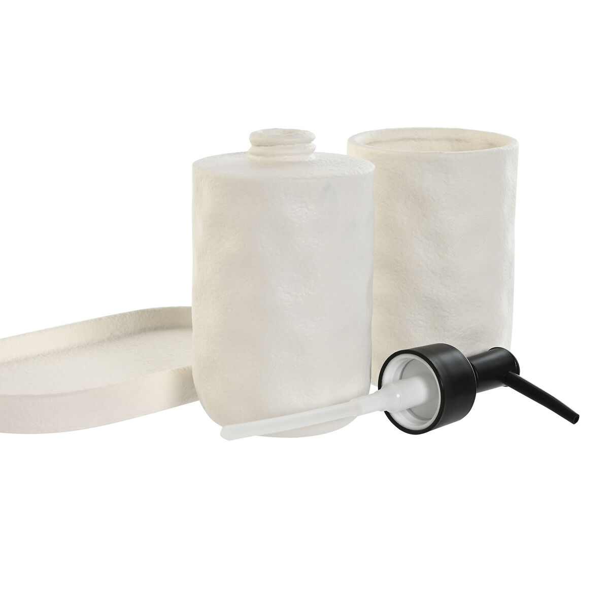 Set da Bagno Home ESPRIT Bianco ABS Dolomite 17,5 x 9,5 x 18 cm 3 Pezzi 3 S3059764_1