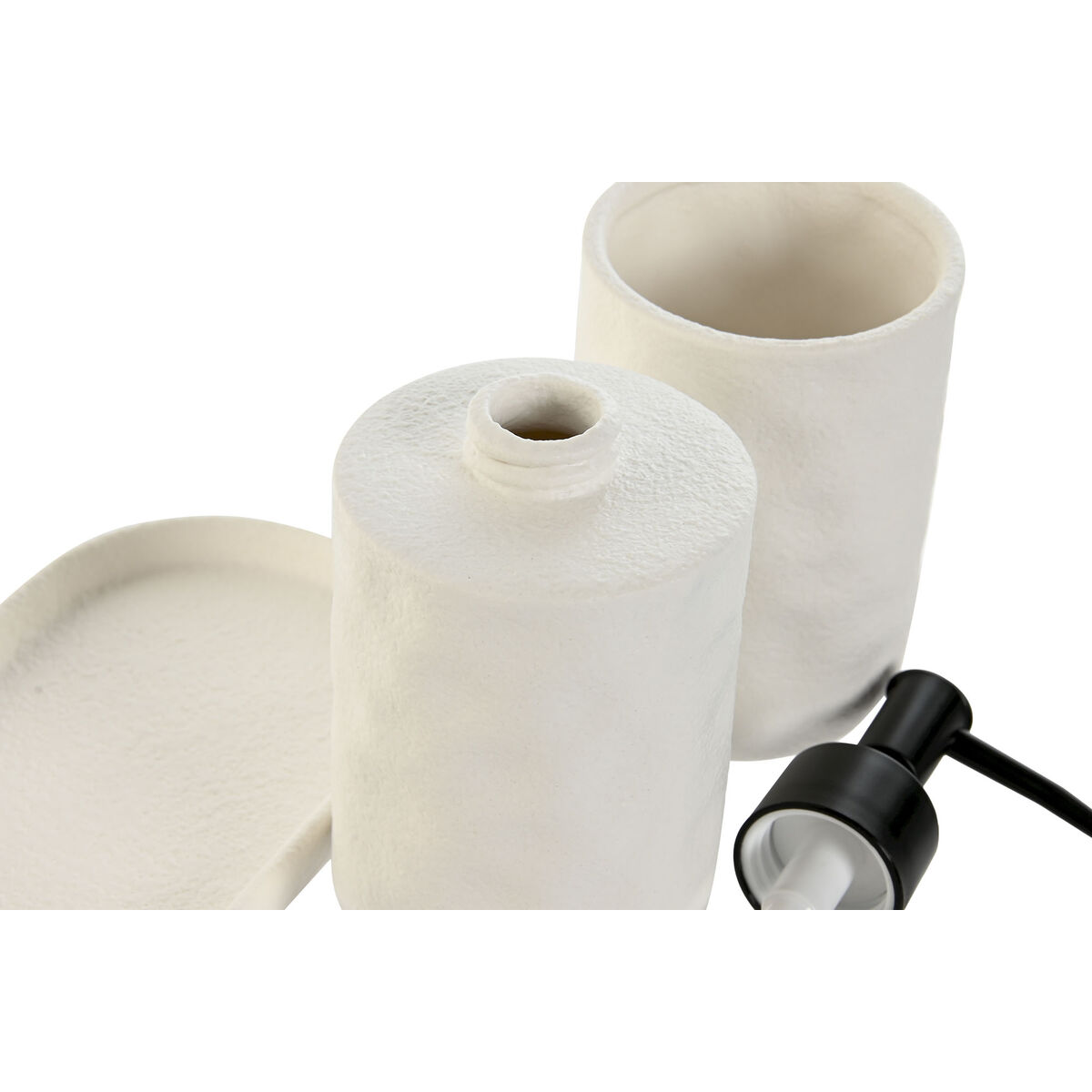 Set da Bagno Home ESPRIT Bianco ABS Dolomite 17,5 x 9,5 x 18 cm 3 Pezzi 4 S3059764_2