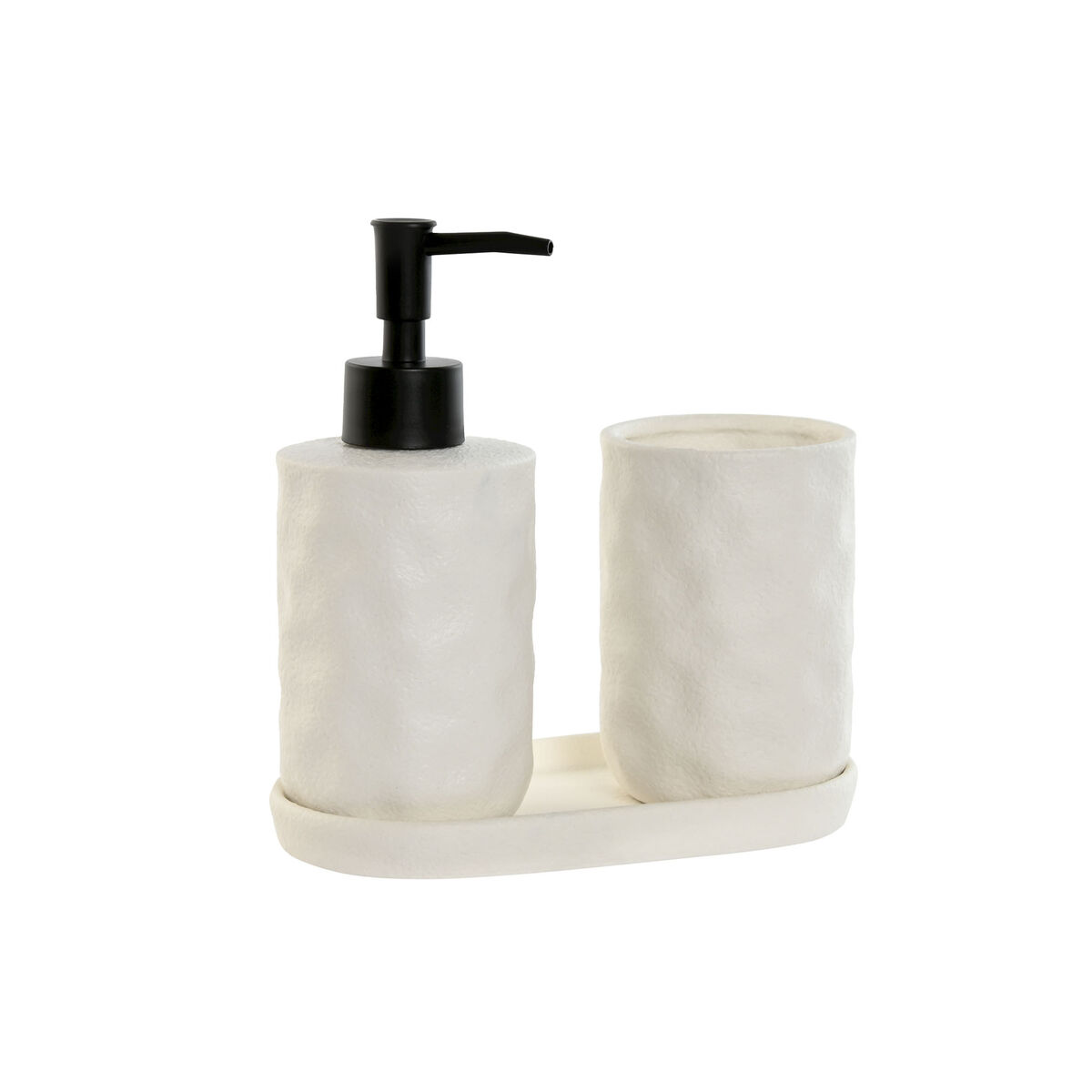 Set da Bagno Home ESPRIT Bianco ABS Dolomite 17,5 x 9,5 x 18 cm 3 Pezzi 2 S3059764_0